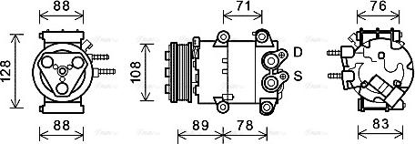 Ava Quality Cooling FDAK571 - Компресор, кондиціонер autocars.com.ua