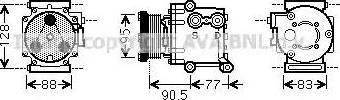 Ava Quality Cooling FD K434 - Компресор, кондиціонер autocars.com.ua