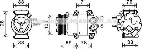 Ava Quality Cooling FDK571 - Компресор, кондиціонер autocars.com.ua