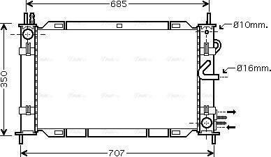 Ava Quality Cooling FD M388 - Радиатор, охлаждение двигателя avtokuzovplus.com.ua