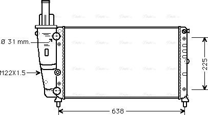 Ava Quality Cooling FT 2228 - Радіатор, охолодження двигуна autocars.com.ua