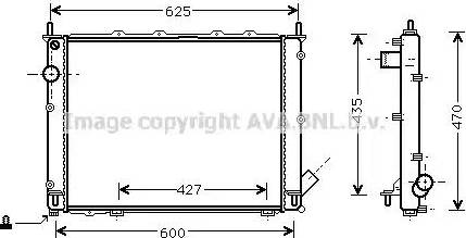 AVA FT 2234 - Радіатор, охолодження двигуна autocars.com.ua