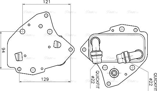 Ava Quality Cooling FT3486 - Масляний радіатор, рухове масло autocars.com.ua