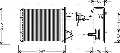 Ava Quality Cooling FT 6089 - Теплообмінник, опалення салону autocars.com.ua