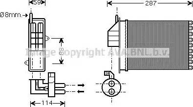 Ava Quality Cooling FT 6259 - Теплообмінник, опалення салону autocars.com.ua