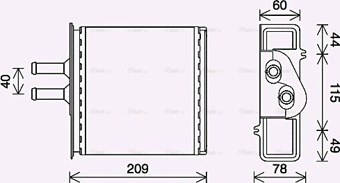 Ava Quality Cooling FT6463 - Теплообмінник, опалення салону autocars.com.ua