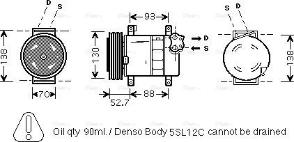 Ava Quality Cooling FTAK088 - Компресор, кондиціонер autocars.com.ua