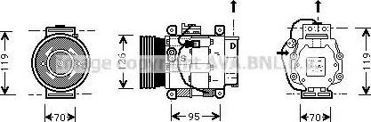 Ava Quality Cooling FT K036 - Компресор, кондиціонер autocars.com.ua