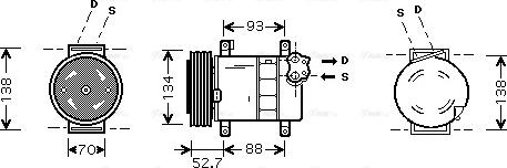 Ava Quality Cooling FT K088 - Компресор, кондиціонер autocars.com.ua