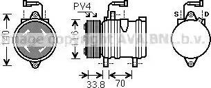 Ava Quality Cooling FT K374 - Компресор, кондиціонер autocars.com.ua