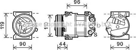 Ava Quality Cooling FTK407 - Компресор, кондиціонер autocars.com.ua