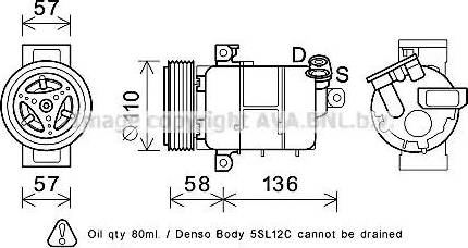 Ava Quality Cooling FTK446 - Компресор, кондиціонер autocars.com.ua