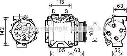 Ava Quality Cooling HDK237 - Компресор, кондиціонер autocars.com.ua