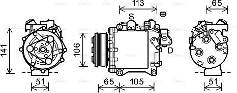 Ava Quality Cooling HDAK263 - Компресор, кондиціонер autocars.com.ua