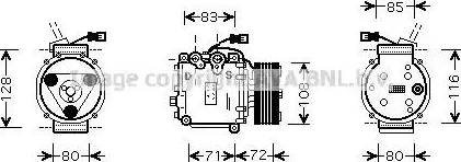 Ava Quality Cooling HD K168 - Компресор, кондиціонер autocars.com.ua