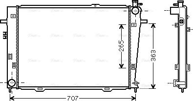 Ava Quality Cooling HY 2126 - Радіатор охолодження двигуна HYUNDAI TUCSON 2005 2.0 CRDI-CRDI Ava autocars.com.ua