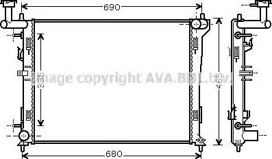 Ava Quality Cooling HY 2180 - Радіатор, охолодження двигуна autocars.com.ua