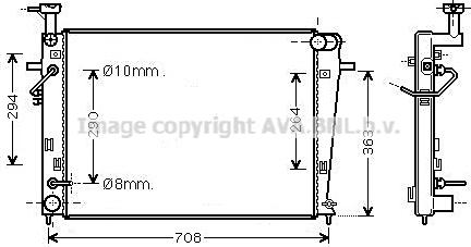 Ava Quality Cooling HY2455 - Радіатор, охолодження двигуна autocars.com.ua