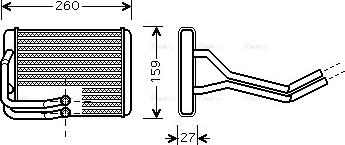 Ava Quality Cooling HY 6122 - Теплообмінник, опалення салону autocars.com.ua