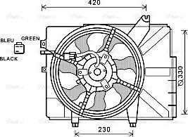 Ava Quality Cooling HY 7529 - Вентилятор, охлаждение двигателя avtokuzovplus.com.ua