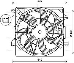 Ava Quality Cooling HY7550 - Вентилятор, охлаждение двигателя avtokuzovplus.com.ua