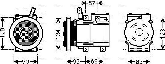 AVA HYAK264 - Компресор, кондиціонер autocars.com.ua