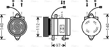 Ava Quality Cooling HY K013 - Компресор, кондиціонер autocars.com.ua