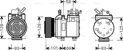 Ava Quality Cooling HY K166 - Компрессор кондиционера avtokuzovplus.com.ua