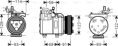 Ava Quality Cooling HY K196 - Компресор, кондиціонер autocars.com.ua