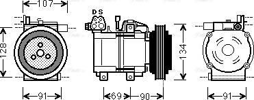 Ava Quality Cooling HYK278 - Компресор, кондиціонер autocars.com.ua