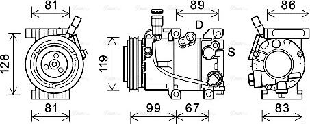 Ava Quality Cooling HYK414 - Компресор, кондиціонер autocars.com.ua