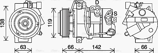 Ava Quality Cooling HYK463 - Компресор, кондиціонер autocars.com.ua