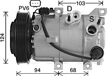 Ava Quality Cooling HYK491 - Компресор, кондиціонер autocars.com.ua