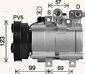 Ava Quality Cooling HYK576 - Компресор, кондиціонер autocars.com.ua