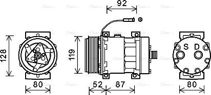 Ava Quality Cooling IVAK128 - Компресор, кондиціонер autocars.com.ua