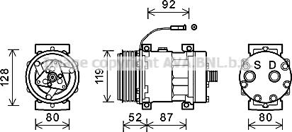 Ava Quality Cooling IVK128 - Компресор, кондиціонер autocars.com.ua