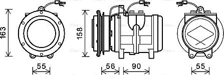 Ava Quality Cooling JDAK021 - Компресор, кондиціонер autocars.com.ua