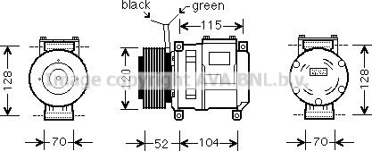 Ava Quality Cooling JDK022 - Компресор, кондиціонер autocars.com.ua