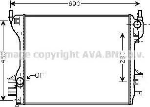 AVA JR 2039 - Радіатор, охолодження двигуна autocars.com.ua