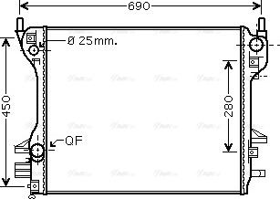 AVA JR 2040 - Радіатор, охолодження двигуна autocars.com.ua