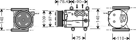 Ava Quality Cooling JRAK025 - Компресор, кондиціонер autocars.com.ua