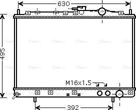 AVA KAA2037 - Радіатор, охолодження двигуна autocars.com.ua