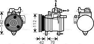 Ava Quality Cooling KAAK121 - Компресор, кондиціонер autocars.com.ua