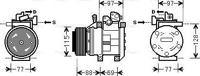 Ava Quality Cooling KAAK124 - Компрессор кондиционера avtokuzovplus.com.ua