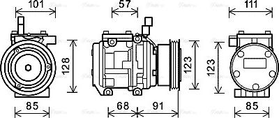 Ava Quality Cooling KAAK145 - Компресор кондиціонера TUCSON-SPORTAGE III 2.0i вир-во AVA autocars.com.ua