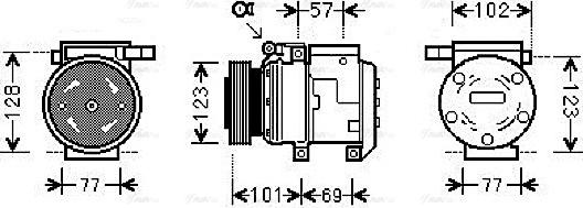 Ava Quality Cooling KAAK146 - Компресор, кондиціонер autocars.com.ua