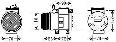 Ava Quality Cooling KAAK173 - Компресор, кондиціонер autocars.com.ua