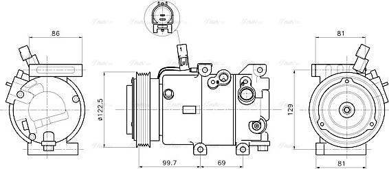 Ava Quality Cooling KAAK346 - Компрессор кондиционера avtokuzovplus.com.ua