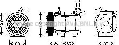 Ava Quality Cooling KAK051 - Компресор, кондиціонер autocars.com.ua