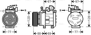 Ava Quality Cooling KAK117 - Компрессор кондиционера avtokuzovplus.com.ua